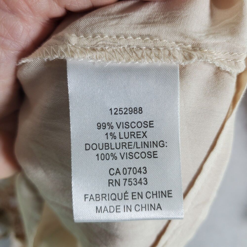 sz S House of Harlow 1960 Long Sleeve Peasant Dress Short Neutral Beige Bohemian - Picture 5 of 13